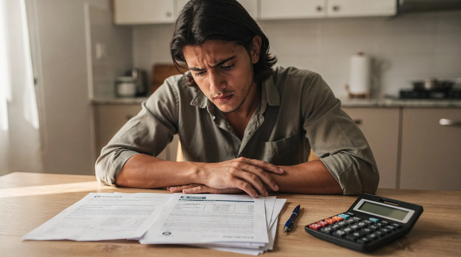 Persona revisando documentos hipotecarios en una mesa con calculadora y contrato bancario en España, junio 2026